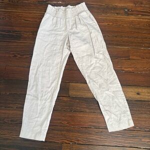 A New Day Beige Linen Trousers